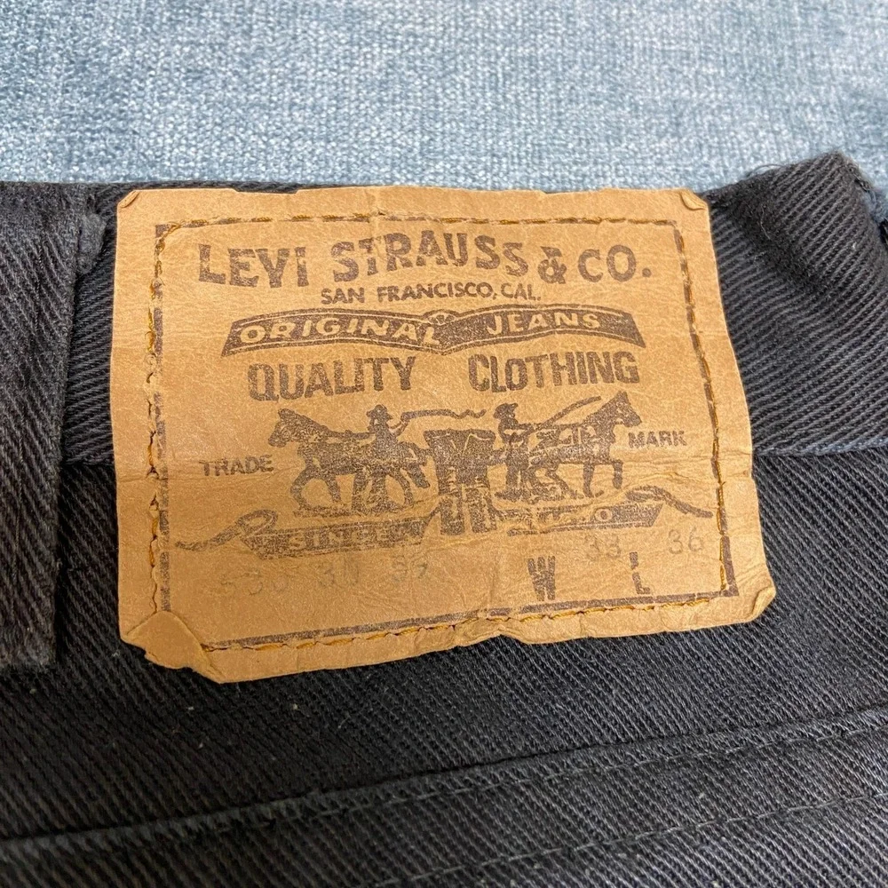 Vintage Levi's 530 Jeans Mens 30 33x36 Black Straight Leg Casual Streetwear